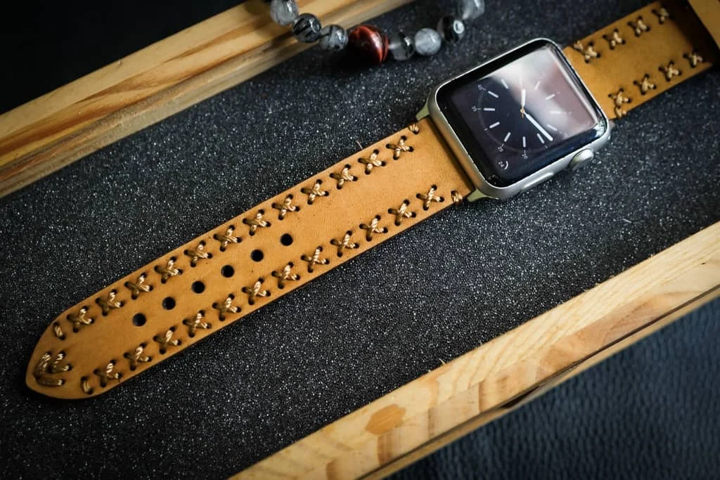 AWBF94-D4 handgefertigt Vintage Leder Uhrenarmband für Apple Watch Serie 1,2,3,4,5,6,7,8,Ultra,SE Uhrenarmband Band – Bild 3