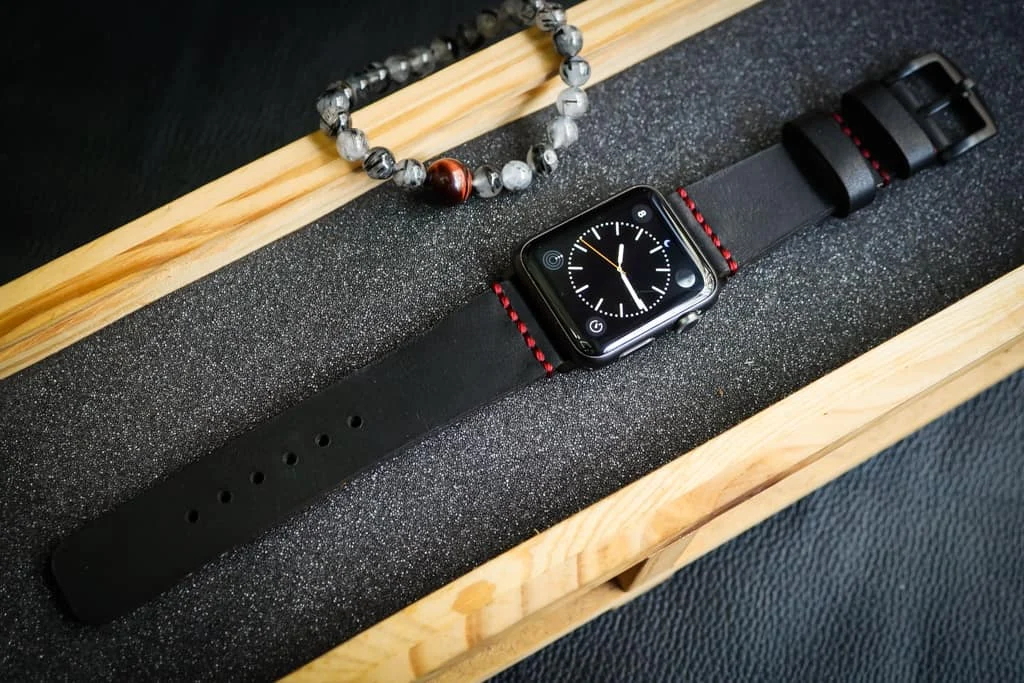 AWBF93-D123 handgefertigt Vintage Leder Uhrenarmband für Apple Watch Serie 1,2,3,4,5,6,7,8,Ultra,SE Uhrenarmband Band – Bild 4