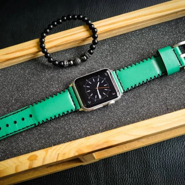 AWBF91-D132 handgefertigt Vintage Leder Uhrenarmband für Apple Watch Serie 1,2,3,4,5,6,7,8,Ultra,SE Uhrenarmband Band
