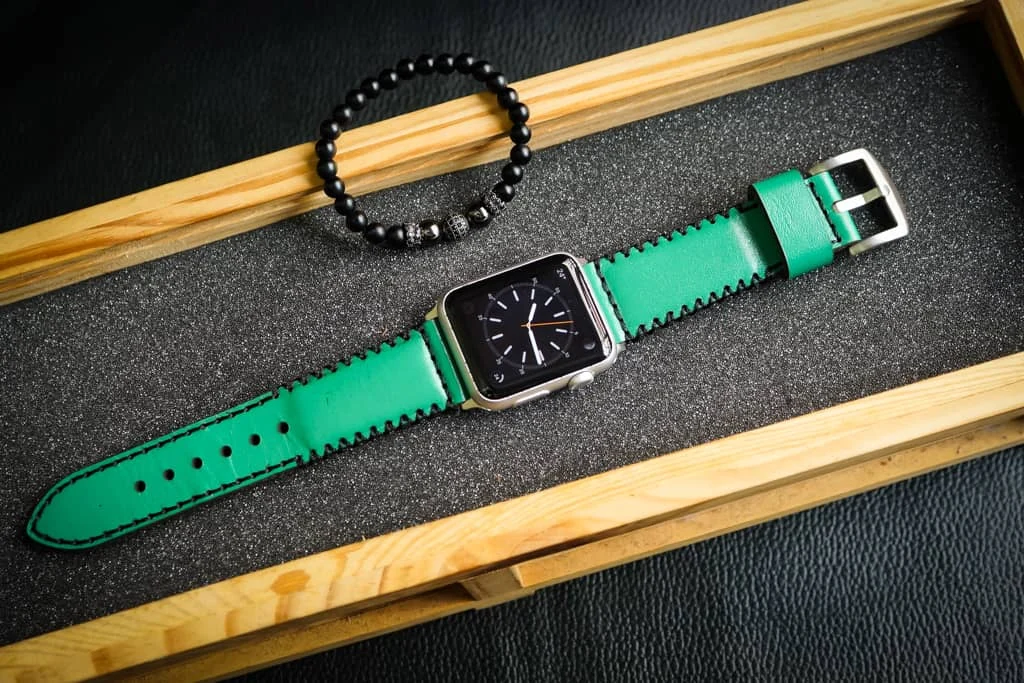 AWBF91-D132 handgefertigt Vintage Leder Uhrenarmband für Apple Watch Serie 1,2,3,4,5,6,7,8,Ultra,SE Uhrenarmband Band