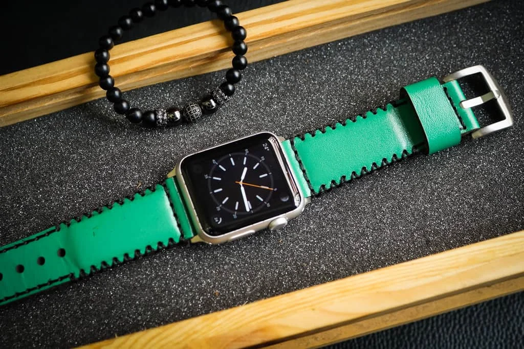 AWBF91-D132 handgefertigt Vintage Leder Uhrenarmband für Apple Watch Serie 1,2,3,4,5,6,7,8,Ultra,SE Uhrenarmband Band – Bild 2