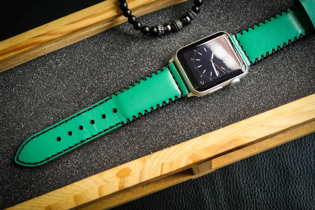 AWBF91-D132 handgefertigt Vintage Leder Uhrenarmband für Apple Watch Serie 1,2,3,4,5,6,7,8,Ultra,SE Uhrenarmband Band – Bild 3