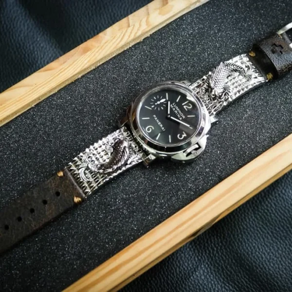 Koi Fish Sterling Silver 925 Pendants Apple Watch Strap Band for Series 123456 SE , 38mm or 42mm , Panerai, Seiko , Rolex
