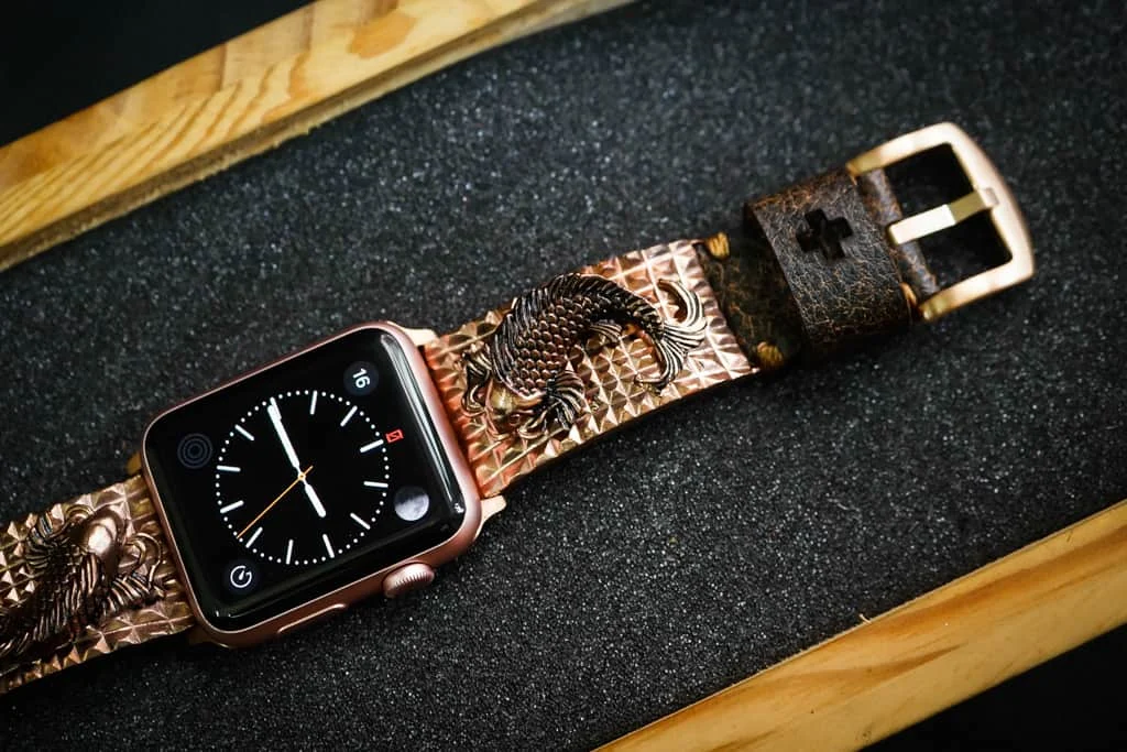 Koi Fish Pink Bronze Pendants Apple Watch Strap Band for Series 123456 SE , 38mm or 42mm , Panerai, Seiko , Rolex – image 2