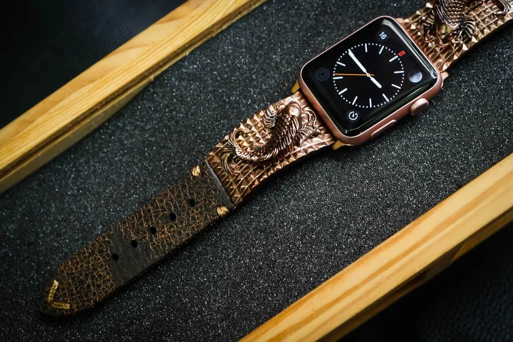Koi Fish Pink Bronze Pendants Apple Watch Strap Band for Series 123456 SE , 38mm or 42mm , Panerai, Seiko , Rolex – image 4