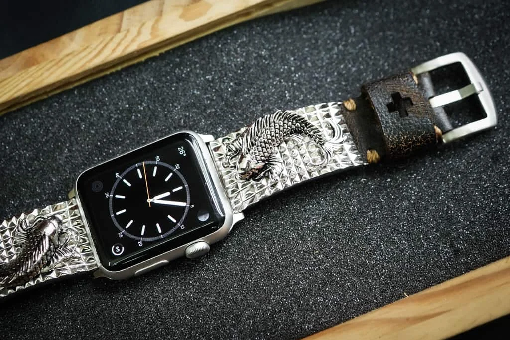 Koi Fish Silver Plated Pendants Apple Watch Strap Band for Series 123456 SE , 38/40mm or 42/44mm , Panerai, Seiko , Rolex – image 2