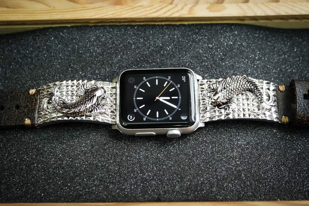 Koi Fish Silver Plated Pendants Apple Watch Strap Band for Series 123456 SE , 38/40mm or 42/44mm , Panerai, Seiko , Rolex – image 3