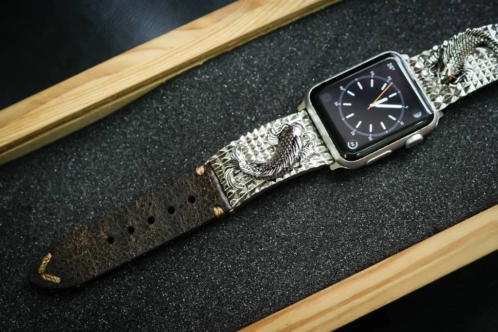Koi Fish Silver Plated Pendants Apple Watch Strap Band for Series 123456 SE , 38/40mm or 42/44mm , Panerai, Seiko , Rolex – image 4