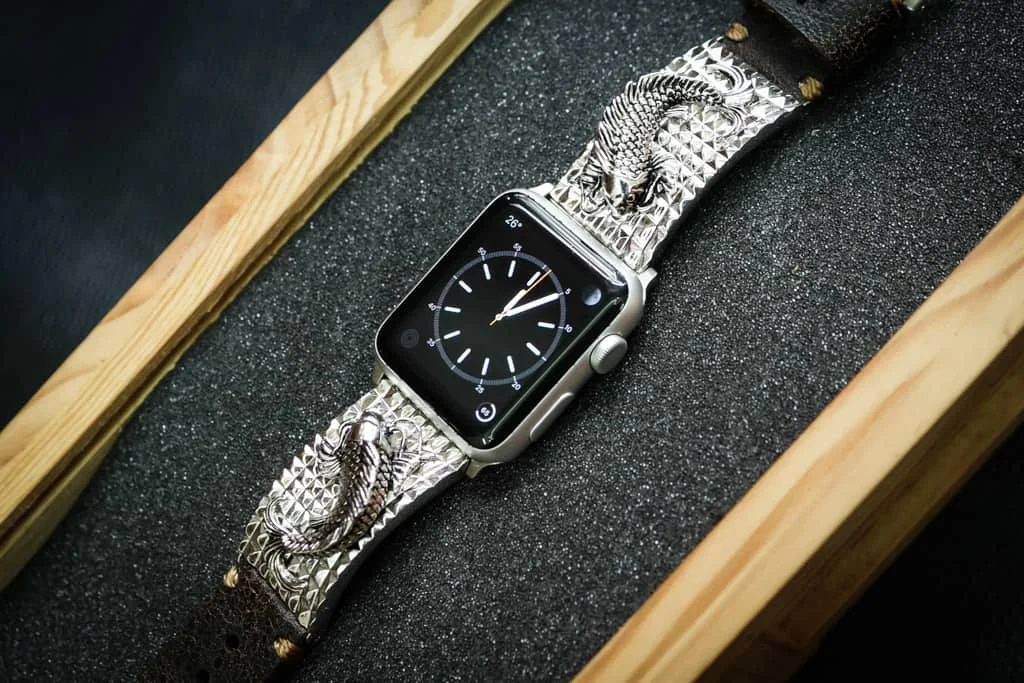 Koi Fish Silver Plated Pendants Apple Watch Strap Band for Series 123456 SE , 38/40mm or 42/44mm , Panerai, Seiko , Rolex – image 5