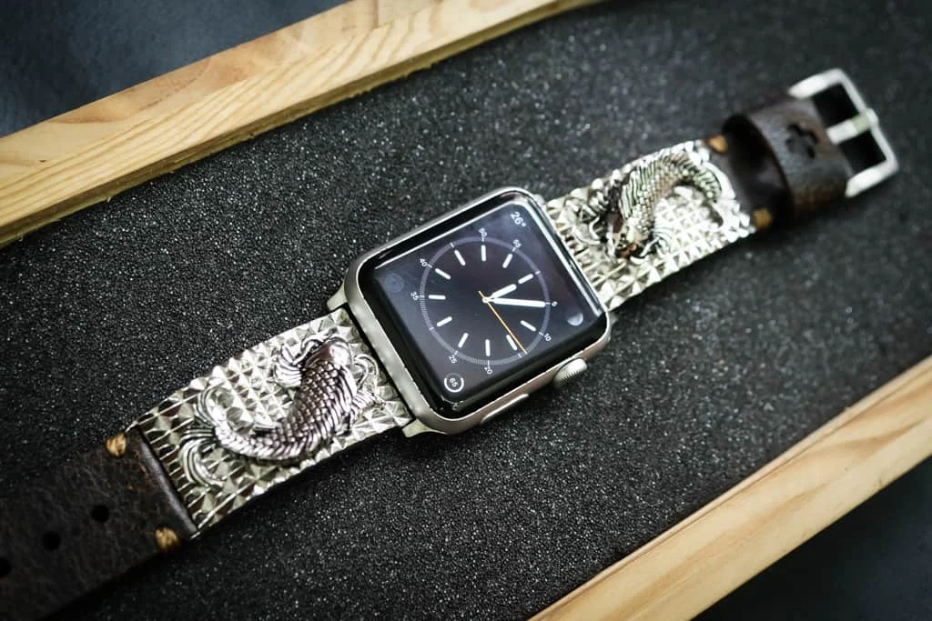Koi Fish Silver Plated Pendants Apple Watch Strap Band for Series 123456 SE , 38/40mm or 42/44mm , Panerai, Seiko , Rolex – image 6