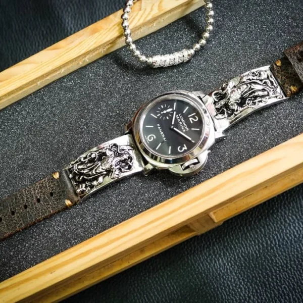 Guan Yu Sterling Silver 925 Pendants Apple Watch Strap Band for Series 123456 SE , 38/40mm or 42/44mm , Panerai, Seiko , Rolex