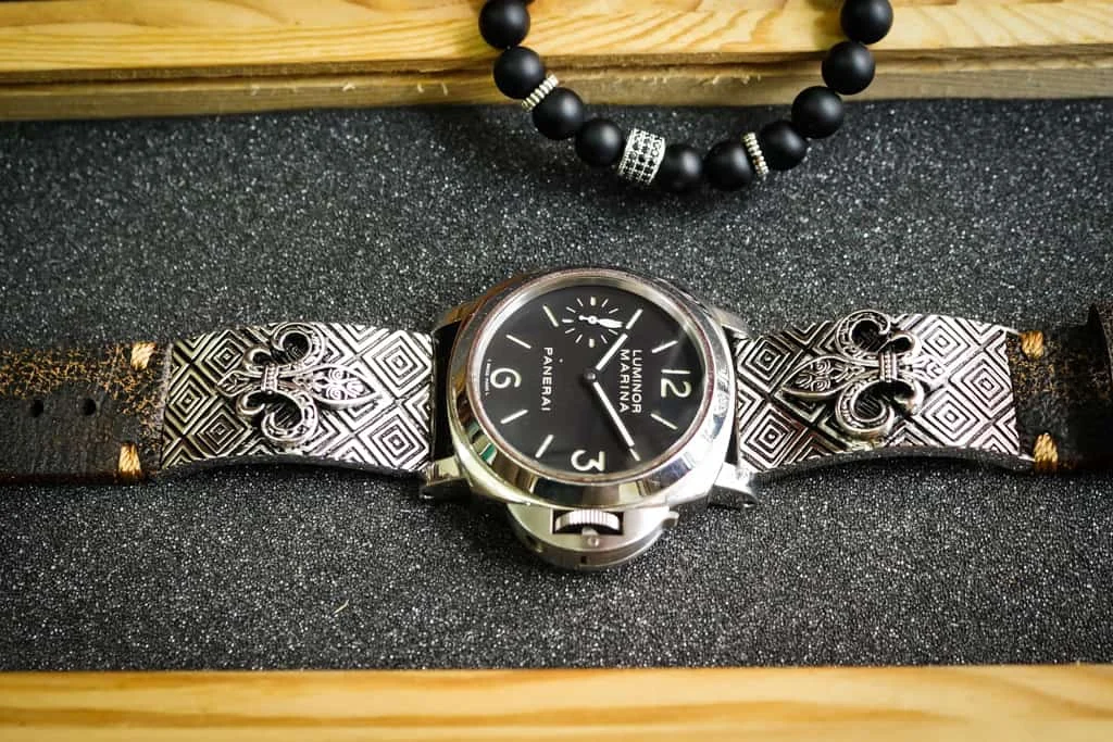 Fleur de Lis 2nd Sterling Silver Pendants Apple Watch Strap Band for Series 123456 SE , 38/40mm or 42/44mm , Panerai, Seiko , Rolex – image 6