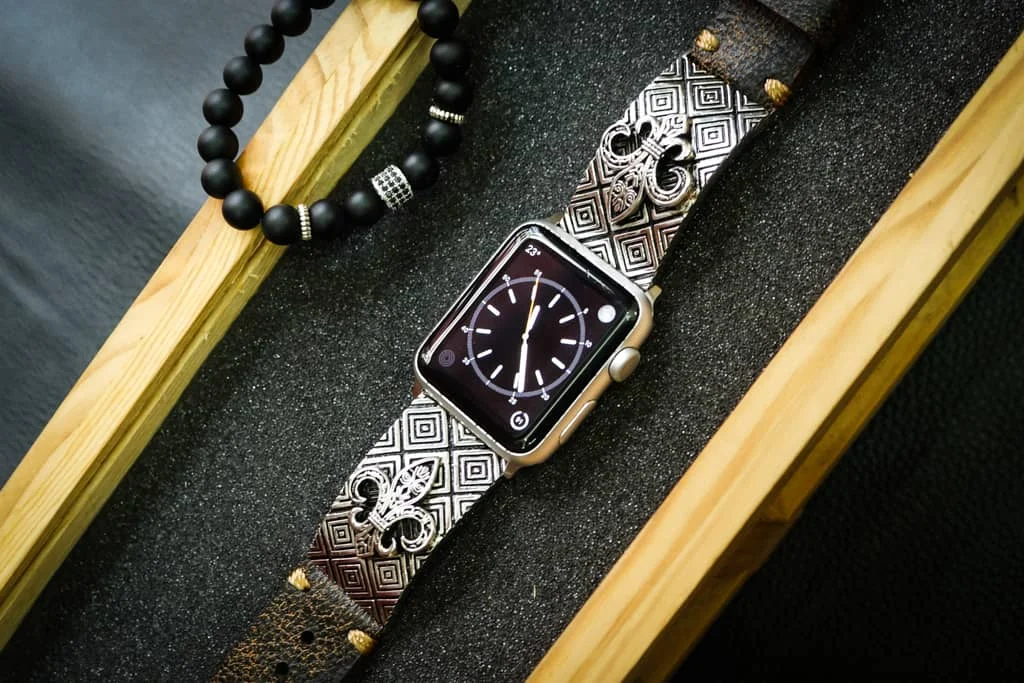 Fleur de Lis 2nd Silver Plated Pendants Apple Watch Strap Band for Series 123456 SE , 38mm or 42mm , Panerai, Seiko , Rolex – image 5