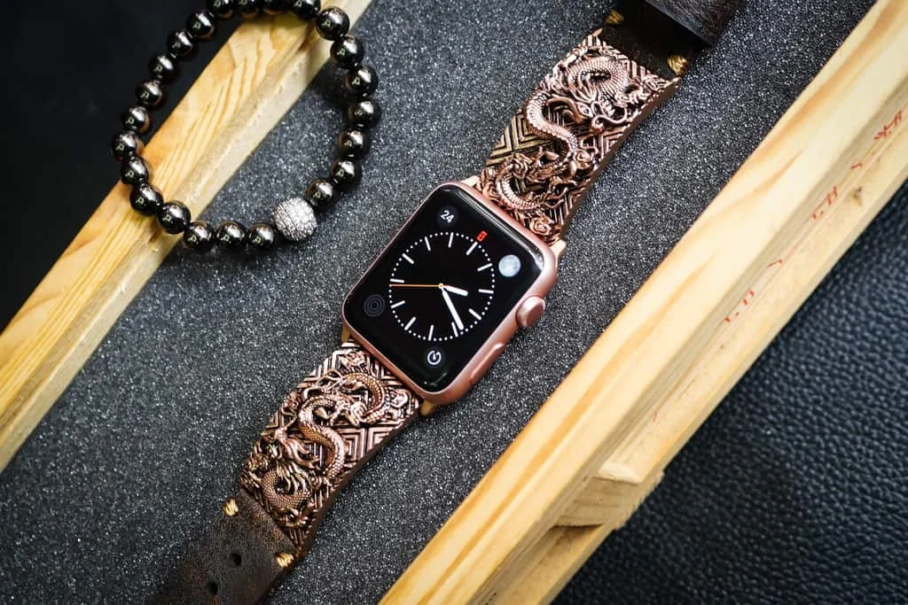 Dragon 2nd Pink Bronze Pendants Apple Watch Strap Band for Series 123456 , 38/40mm or 42/44mm , Panerai, Seiko , Rolex – image 3
