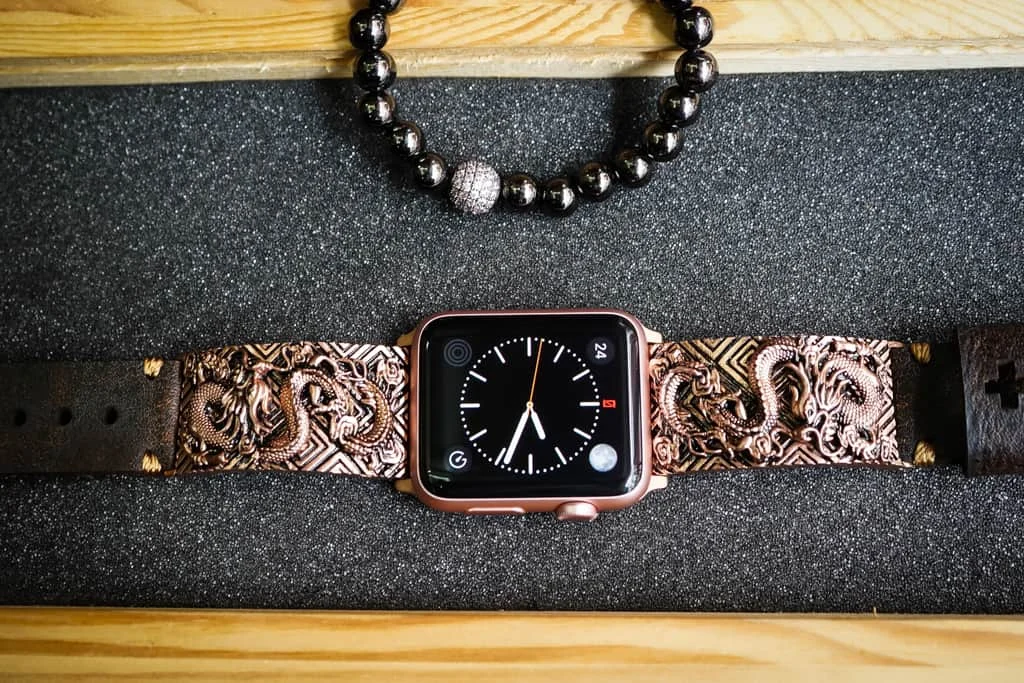Dragon 2nd Pink Bronze Pendants Apple Watch Strap Band for Series 123456 , 38/40mm or 42/44mm , Panerai, Seiko , Rolex – image 4