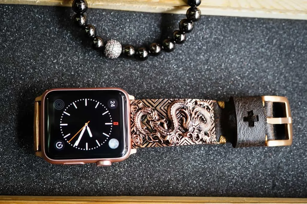 Dragon 2nd Pink Bronze Pendants Apple Watch Strap Band for Series 123456 , 38/40mm or 42/44mm , Panerai, Seiko , Rolex – image 6