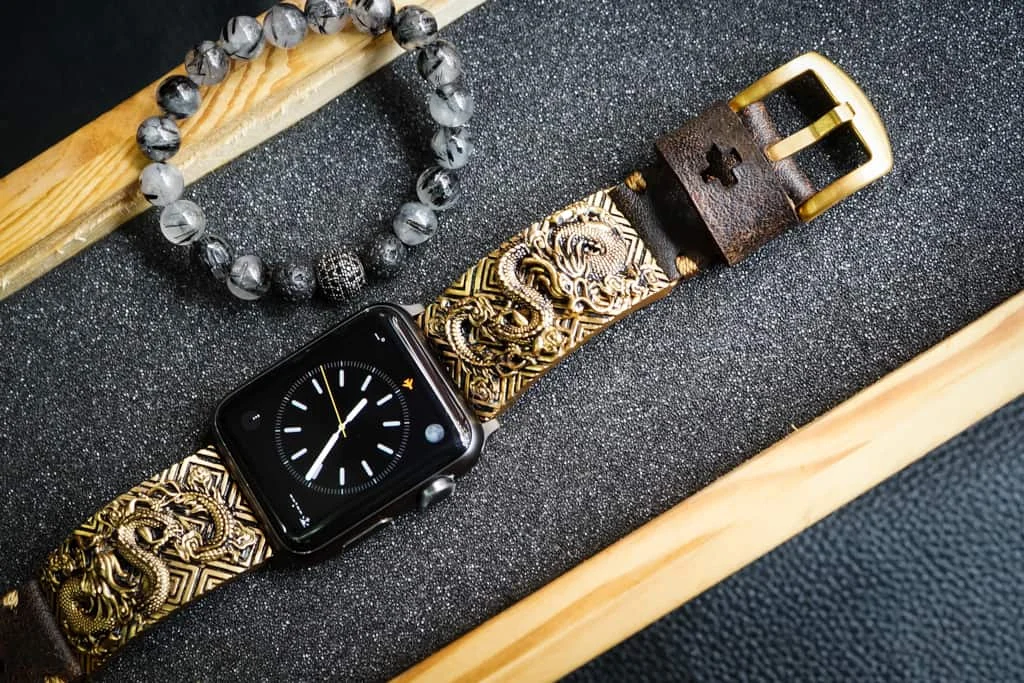 Dragon 2nd Yellow Bronze Pendants Apple Watch Strap Band for Series 123456 SE , 38/40mm or 42/44mm , Panerai, Seiko , Rolex – image 2
