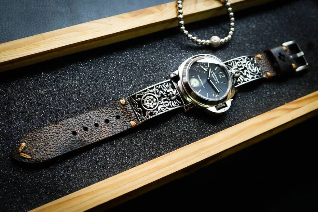 Samurai Sterlingsilber 925 Anhänger Apple-Watch-Armband ( 2-teilig) für Panerai oder Apple Watch Serie 1,2,3,4,5,6,7,SE – Bild 4