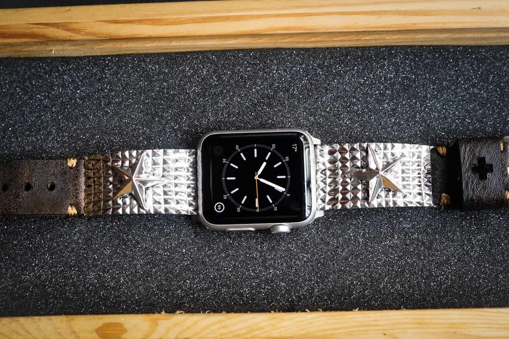Lucky Star Silver Plated Pendants Apple Watch Strap Band (Silver Plated , Yellow Bronze, Pink Bronze ) for Series 123456 SE , 38/40mm or 42/44mm , Panerai, Seiko , Rolex – image 3