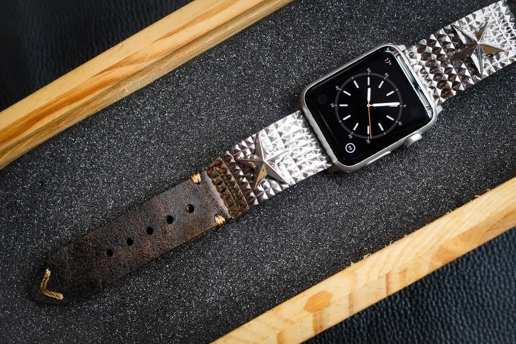 Lucky Star Silver Plated Pendants Apple Watch Strap Band (Silver Plated , Yellow Bronze, Pink Bronze ) for Series 123456 SE , 38/40mm or 42/44mm , Panerai, Seiko , Rolex – image 4