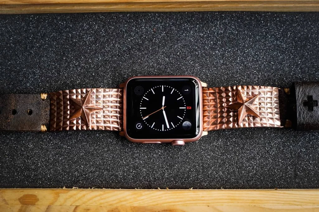 Lucky Star Pink Bronze Pendants Apple Watch Strap Band (Silver Plated , Yellow Bronze, Pink Bronze ) for Series 123456 SE , 38/40mm or 42/44mm , Panerai, Seiko , Rolex – image 3
