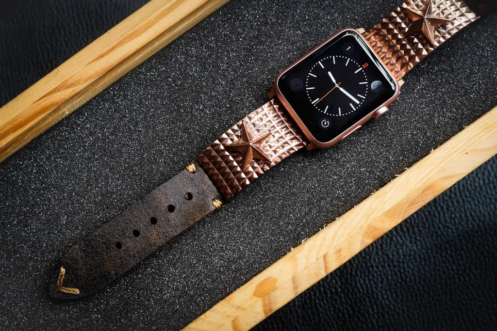 Lucky Star Pink Bronze Pendants Apple Watch Strap Band (Silver Plated , Yellow Bronze, Pink Bronze ) for Series 123456 SE , 38/40mm or 42/44mm , Panerai, Seiko , Rolex – image 4