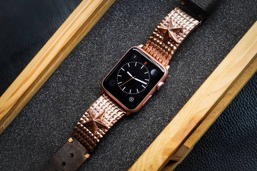 Lucky Star Pink Bronze Pendants Apple Watch Strap Band (Silver Plated , Yellow Bronze, Pink Bronze ) for Series 123456 SE , 38/40mm or 42/44mm , Panerai, Seiko , Rolex – image 5