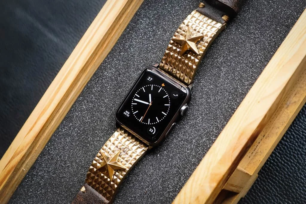 Lucky Star Yellow Bronze Pendants Apple Watch Strap Band (Silver Plated , Yellow Bronze, Pink Bronze ) for Series 123456 , 38/40mm or 42/44mm , Panerai, Seiko , Rolex – image 5