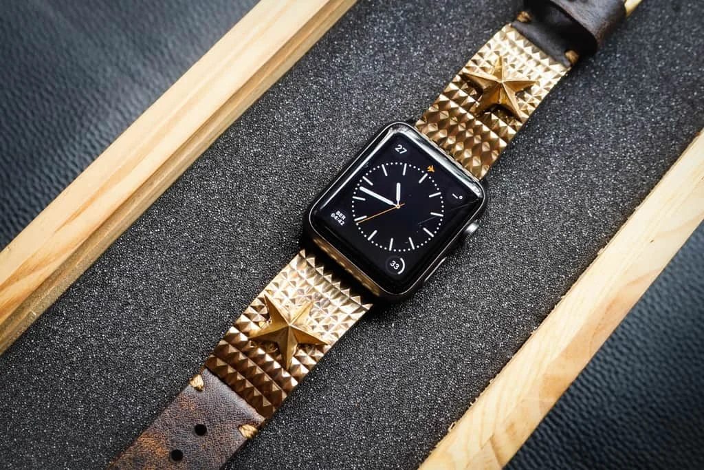 Lucky Star Yellow Bronze Pendants Apple Watch Strap Band (Silver Plated , Yellow Bronze, Pink Bronze ) for Series 123456 , 38/40mm or 42/44mm , Panerai, Seiko , Rolex – image 6