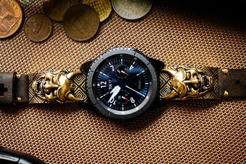 Hanya Yellow Bronze Pendants Cuff Strap for Samsung Galaxy Watch, Watch 3, Active 1,2 Gear S2,S3/ Apple Watch , Panerai, Seiko , Rolex – image 4