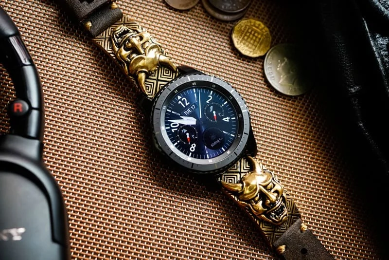 Hanya Yellow Bronze Pendants Cuff Strap for Samsung Galaxy Watch, Watch 3, Active 1,2 Gear S2,S3/ Apple Watch , Panerai, Seiko , Rolex – image 6