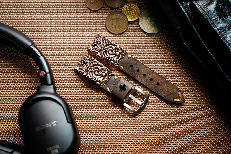 Sakura Blossom Pink Bronze Pendants Cuff Strap for Samsung Galaxy Watch, Watch 3, Active 1,2 Gear S2,S3, Apple Watch , Panerai, Seiko , Rolex – image 3