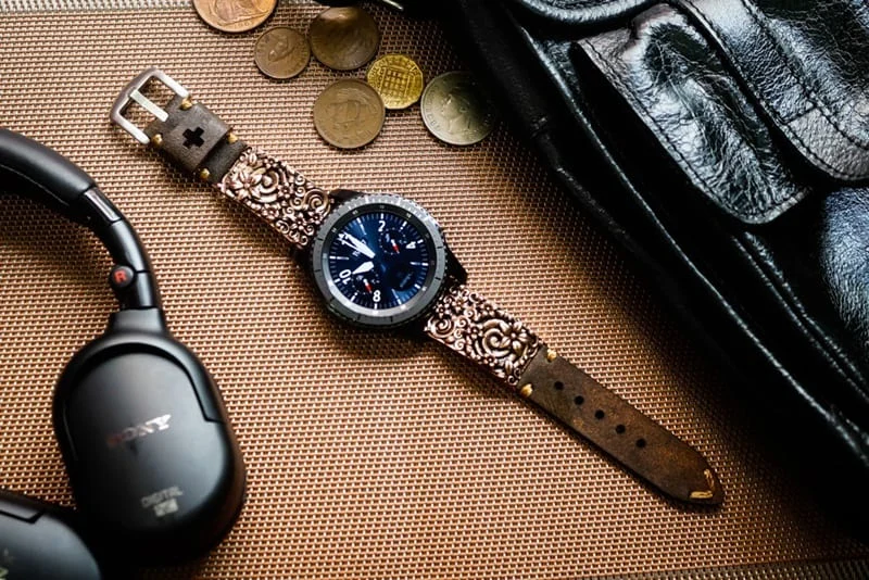 Sakura Blossom Pink Bronze Pendants Cuff Strap for Samsung Galaxy Watch, Watch 3, Active 1,2 Gear S2,S3, Apple Watch , Panerai, Seiko , Rolex