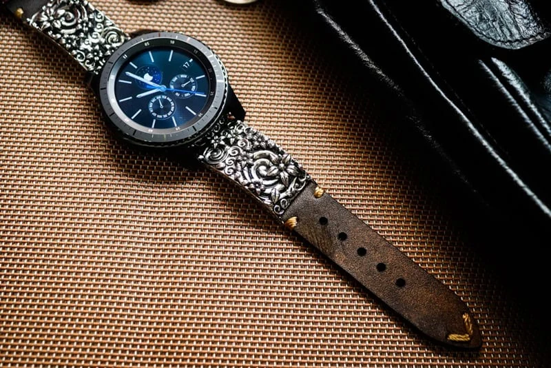 Sakura Blossom Silver Pendants Bracelet Strap for Samsung Gear S3 Frontier / Active 1,2 1,2 / Gear S2/ Apple Watch , Panerai, Seiko , Rolex – image 2