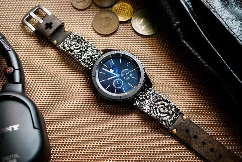 Sakura Blossom Silver Pendants Bracelet Strap for Samsung Gear S3 Frontier / Active 1,2 1,2 / Gear S2/ Apple Watch , Panerai, Seiko , Rolex – image 3
