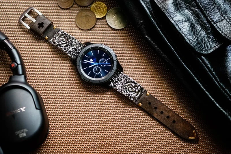 Sakura Blossom Silver Pendants Bracelet Strap for Samsung Gear S3 Frontier / Active 1,2 1,2 / Gear S2/ Apple Watch , Panerai, Seiko , Rolex – image 5