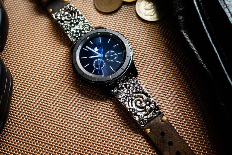 Sakura Blossom Silver Pendants Bracelet Strap for Samsung Gear S3 Frontier / Active 1,2 1,2 / Gear S2/ Apple Watch , Panerai, Seiko , Rolex – image 6