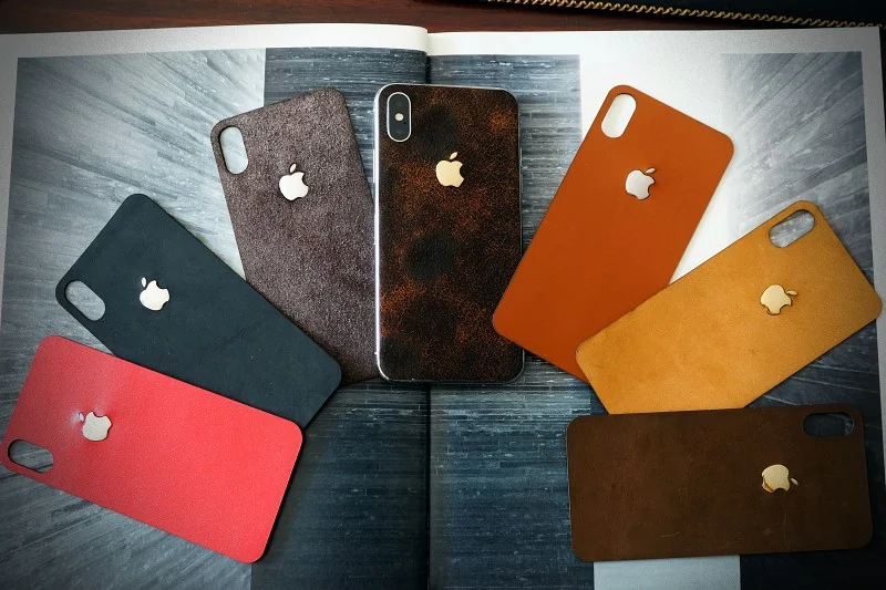 Aufkleber aus echtem Kalbsleder für iPhone X Nr123, kompatibel mit iPhone 8/7/6/5 Plus, inkl. Apple-Logo aus Sterlingsilber 925 – Bild 7