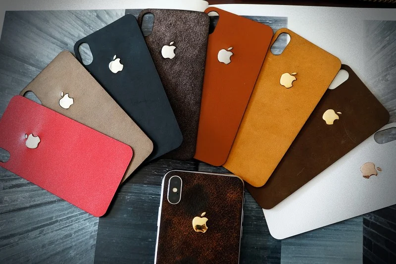 Aufkleber aus echtem Kalbsleder für iPhone X Nr123, kompatibel mit iPhone 8/7/6/5 Plus, inkl. Apple-Logo aus Sterlingsilber 925 – Bild 10