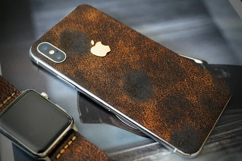 Combo Strap for Apple Wach 1234 + iPhone X,Xs,Xs Max Nr2 Genuine Calf skin case – image 4
