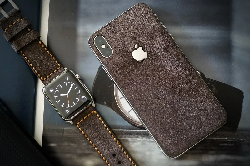 Combo Strap for Apple Wach 1234 + iPhone X,Xs,Xs Max DLX Genuine Calf skin case – image 3
