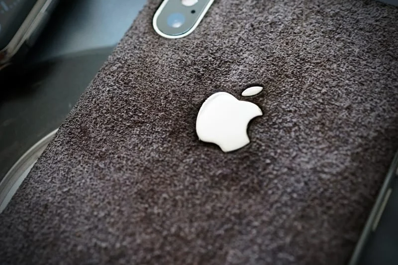 Aufkleber aus echtem Kalbsleder für iPhone X DLX, kompatibel mit iPhone 8/7/6/5 Plus, inkl. Apple-Logo aus Sterlingsilber 925 – Bild 5