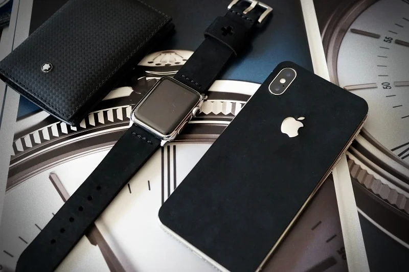 Combo Strap for Apple Wach 1234 + iPhone X,Xs,Xs Max Nr1 Genuine Calf skin case – image 4