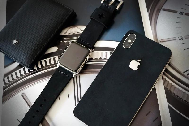 Combo Strap for Apple Wach 1234 + iPhone X,Xs,Xs Max Nr1 Genuine Calf skin case – image 5