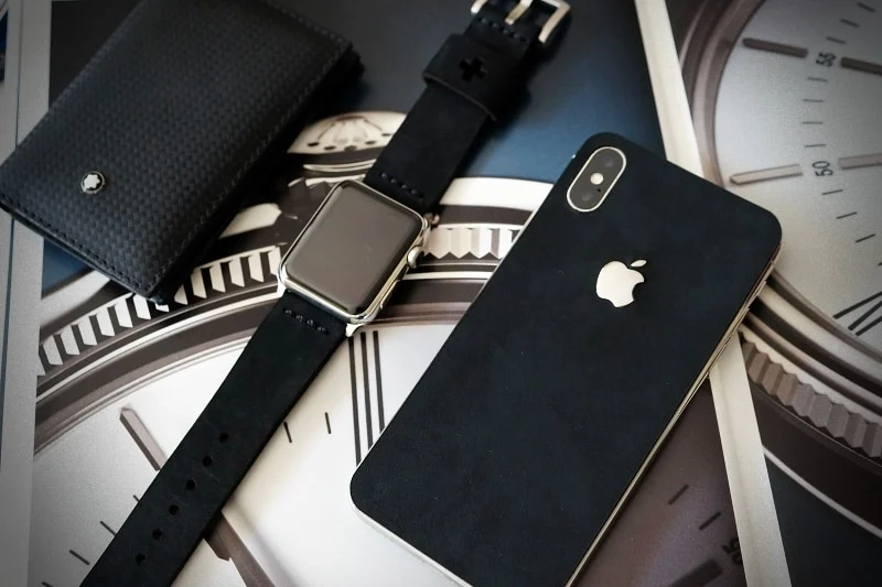 Aufkleber aus echtem Kalbsleder für iPhone X Nr123, kompatibel mit iPhone 8/7/6/5 Plus, inkl. Apple-Logo aus Sterlingsilber 925 – Bild 9