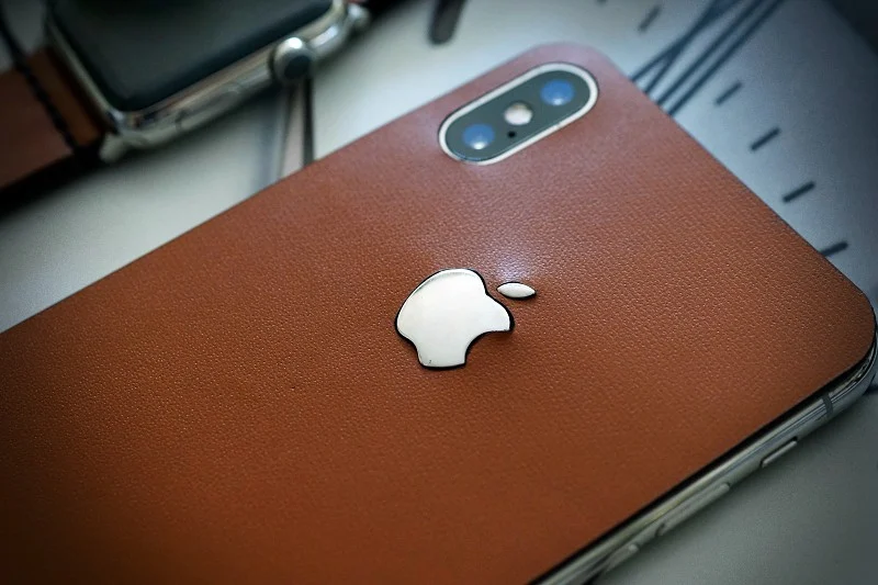 Aufkleber aus echtem Kalbsleder für iPhone X/Xs/Xs Max Nr60, kompatibel mit iPhone 8/7/6/5 Plus, inkl. Apple-Logo aus Sterlingsilber 925 – Bild 3