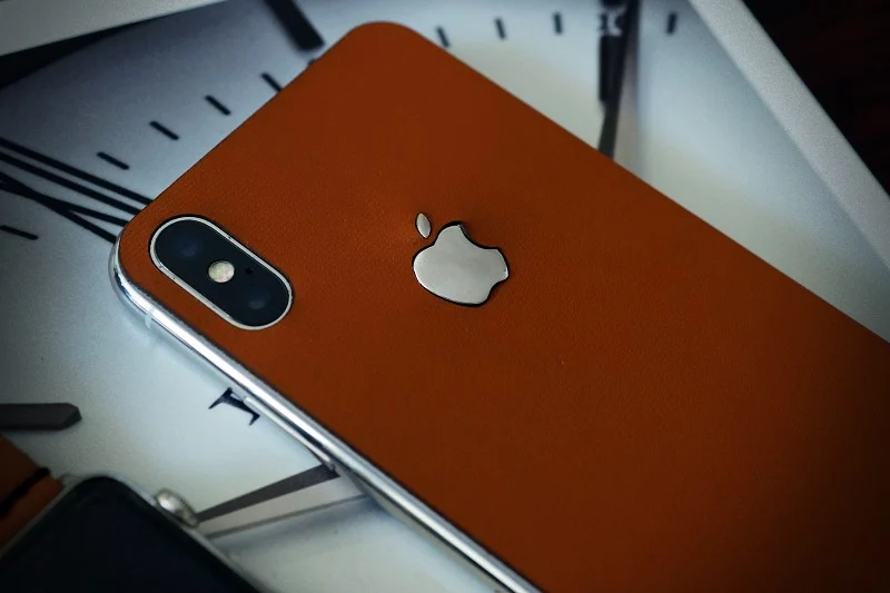 Aufkleber aus echtem Kalbsleder für iPhone X/Xs/Xs Max Nr60, kompatibel mit iPhone 8/7/6/5 Plus, inkl. Apple-Logo aus Sterlingsilber 925 – Bild 5