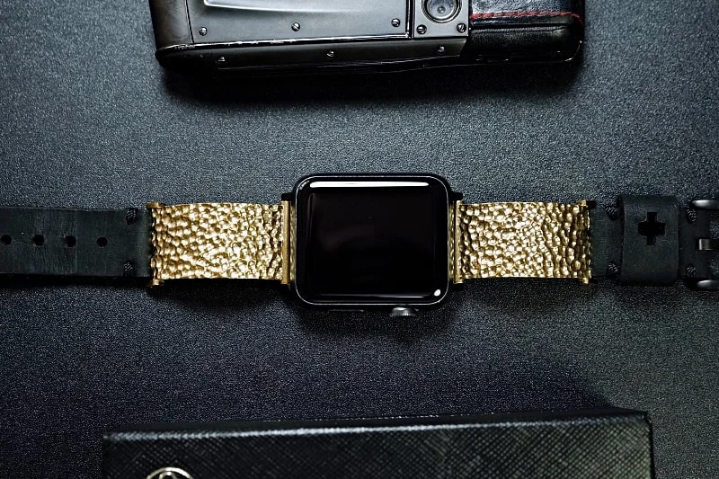 Hammered Yellow Bronze Pendants Strap ( 2pieces) for Panerai or Apple Watch 1 2 3 4 5 6 SE. – image 3