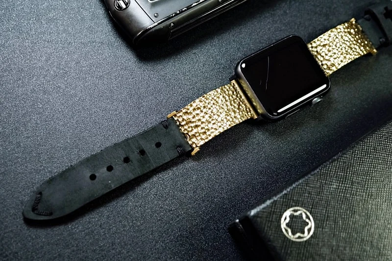 Hammered Yellow Bronze Pendants Strap ( 2pieces) for Panerai or Apple Watch 1 2 3 4 5 6 SE. – image 4