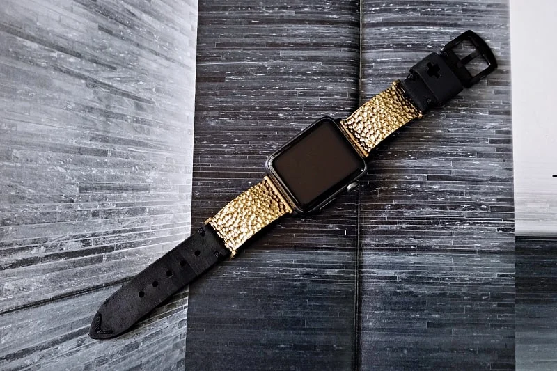 Hammered Yellow Bronze Pendants Strap ( 2pieces) for Panerai or Apple Watch 1 2 3 4 5 6 SE. – image 5